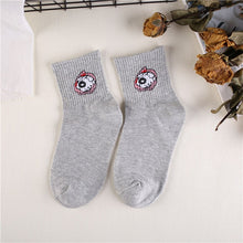 Load image into Gallery viewer, Japanese Kawaii Women Animals Cartoon Tube Socks Cute Egg Rabbit Panther Cotton Long Socks Female and Ladies Pink Milk White Sox
