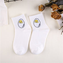 Load image into Gallery viewer, Japanese Kawaii Women Animals Cartoon Tube Socks Cute Egg Rabbit Panther Cotton Long Socks Female and Ladies Pink Milk White Sox
