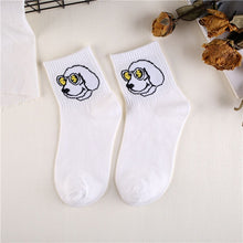 Load image into Gallery viewer, Japanese Kawaii Women Animals Cartoon Tube Socks Cute Egg Rabbit Panther Cotton Long Socks Female and Ladies Pink Milk White Sox
