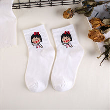 Load image into Gallery viewer, Japanese Kawaii Women Animals Cartoon Tube Socks Cute Egg Rabbit Panther Cotton Long Socks Female and Ladies Pink Milk White Sox
