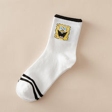 Load image into Gallery viewer, Japanese Kawaii Women Animals Cartoon Tube Socks Cute Egg Rabbit Panther Cotton Long Socks Female and Ladies Pink Milk White Sox
