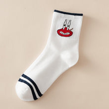Load image into Gallery viewer, Japanese Kawaii Women Animals Cartoon Tube Socks Cute Egg Rabbit Panther Cotton Long Socks Female and Ladies Pink Milk White Sox
