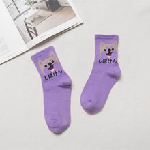 Load image into Gallery viewer, Japanese Kawaii Women Animals Cartoon Tube Socks Cute Egg Rabbit Panther Cotton Long Socks Female and Ladies Pink Milk White Sox
