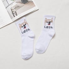 Load image into Gallery viewer, Japanese Kawaii Women Animals Cartoon Tube Socks Cute Egg Rabbit Panther Cotton Long Socks Female and Ladies Pink Milk White Sox

