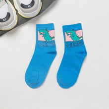 Load image into Gallery viewer, Japanese Kawaii Women Animals Cartoon Tube Socks Cute Egg Rabbit Panther Cotton Long Socks Female and Ladies Pink Milk White Sox
