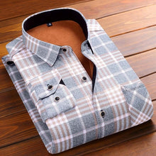 Load image into Gallery viewer, Aoliwen 2020 Fashion Men's Slim Shirts Autumn And Winter Thickening Warm Plaid 24 Colors Male Social Shirt Clothing Size M-5Xl
