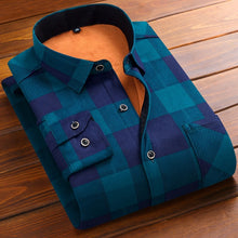Load image into Gallery viewer, Aoliwen 2020 Fashion Men's Slim Shirts Autumn And Winter Thickening Warm Plaid 24 Colors Male Social Shirt Clothing Size M-5Xl
