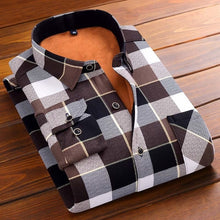 Load image into Gallery viewer, Aoliwen 2020 Fashion Men's Slim Shirts Autumn And Winter Thickening Warm Plaid 24 Colors Male Social Shirt Clothing Size M-5Xl
