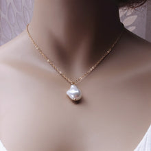 Load image into Gallery viewer, KMVEXO Fashion 2 Layers Pearls Geometric Pendants Necklaces For Women Gold Metal Snake Chain Necklace New Design Jewelry Gift
