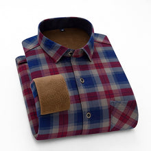 Load image into Gallery viewer, Aoliwen 2020 Fashion Men's Slim Shirts Autumn And Winter Thickening Warm Plaid 24 Colors Male Social Shirt Clothing Size M-5Xl
