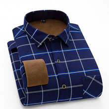 Load image into Gallery viewer, Aoliwen 2020 Fashion Men's Slim Shirts Autumn And Winter Thickening Warm Plaid 24 Colors Male Social Shirt Clothing Size M-5Xl

