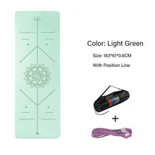 Load image into Gallery viewer, TPE Yoga Double Layer Non-Slip Mat Yoga Exercise Pad with Position Line For Fitness Gymnastics and Pilates
