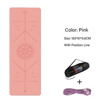 Load image into Gallery viewer, TPE Yoga Double Layer Non-Slip Mat Yoga Exercise Pad with Position Line For Fitness Gymnastics and Pilates
