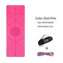 Load image into Gallery viewer, TPE Yoga Double Layer Non-Slip Mat Yoga Exercise Pad with Position Line For Fitness Gymnastics and Pilates

