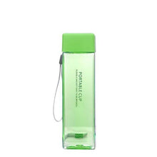 Load image into Gallery viewer, 1 Piece  Transparent Square Plastic Frosted Water Cup Outdoor Cold Juice Water Sports Cup with Portable Milk Rope Water Cup
