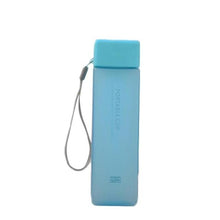 Load image into Gallery viewer, 1 Piece  Transparent Square Plastic Frosted Water Cup Outdoor Cold Juice Water Sports Cup with Portable Milk Rope Water Cup
