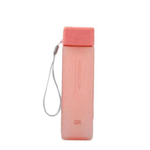 Load image into Gallery viewer, 1 Piece  Transparent Square Plastic Frosted Water Cup Outdoor Cold Juice Water Sports Cup with Portable Milk Rope Water Cup
